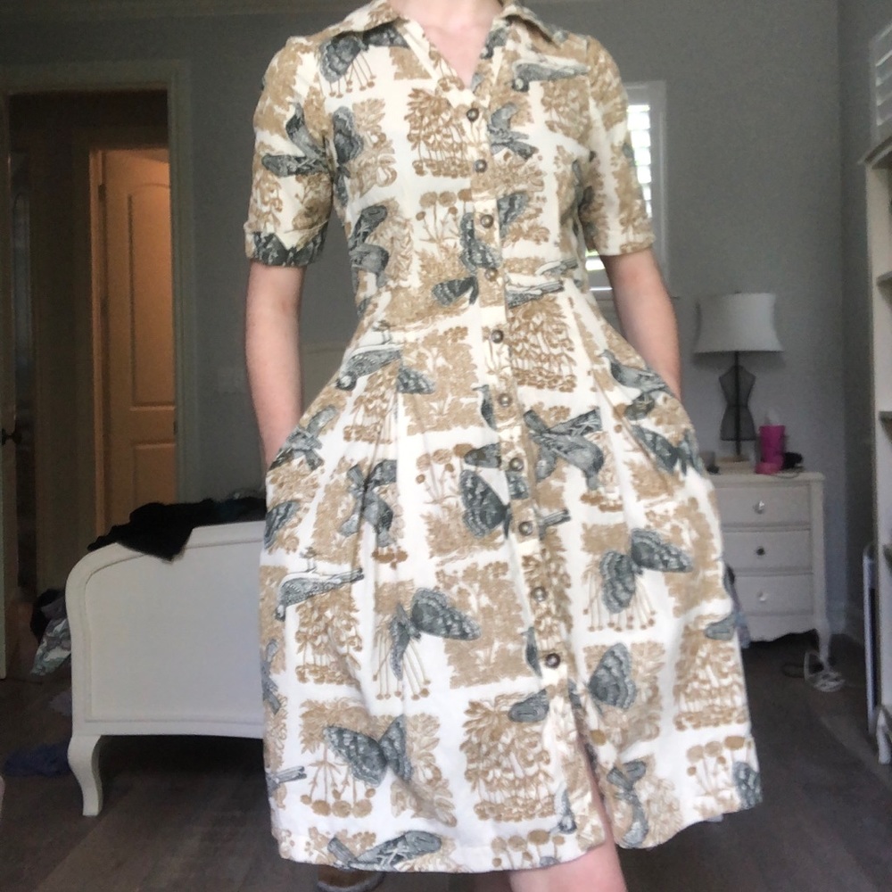 Corduroy Vintage inspired Anthropologie dress
